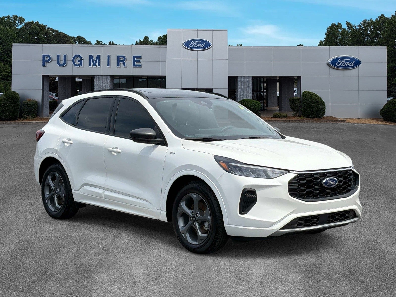 2023 Ford Escape ST-Line in Star White Metall — front three-quarter view