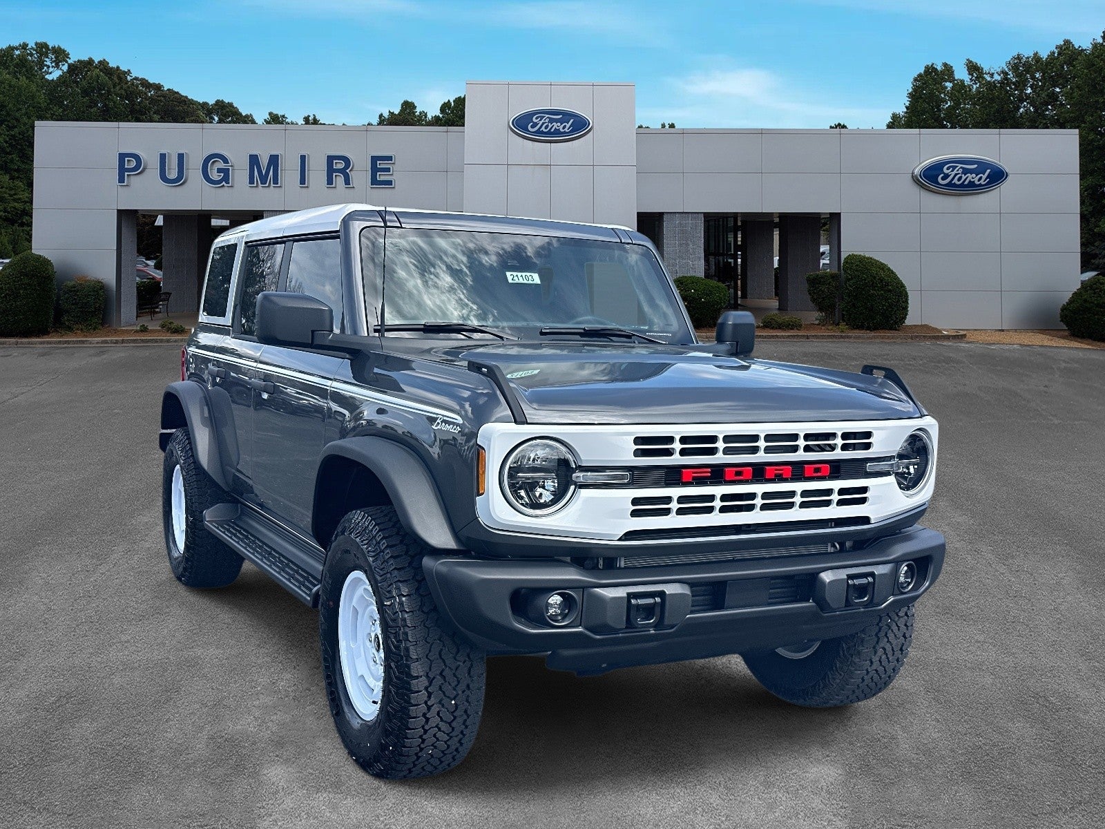 2026 Ford Bronco HERITAGE EDITION 4 DOOR A in Carbonized Gray M — front three-quarter view