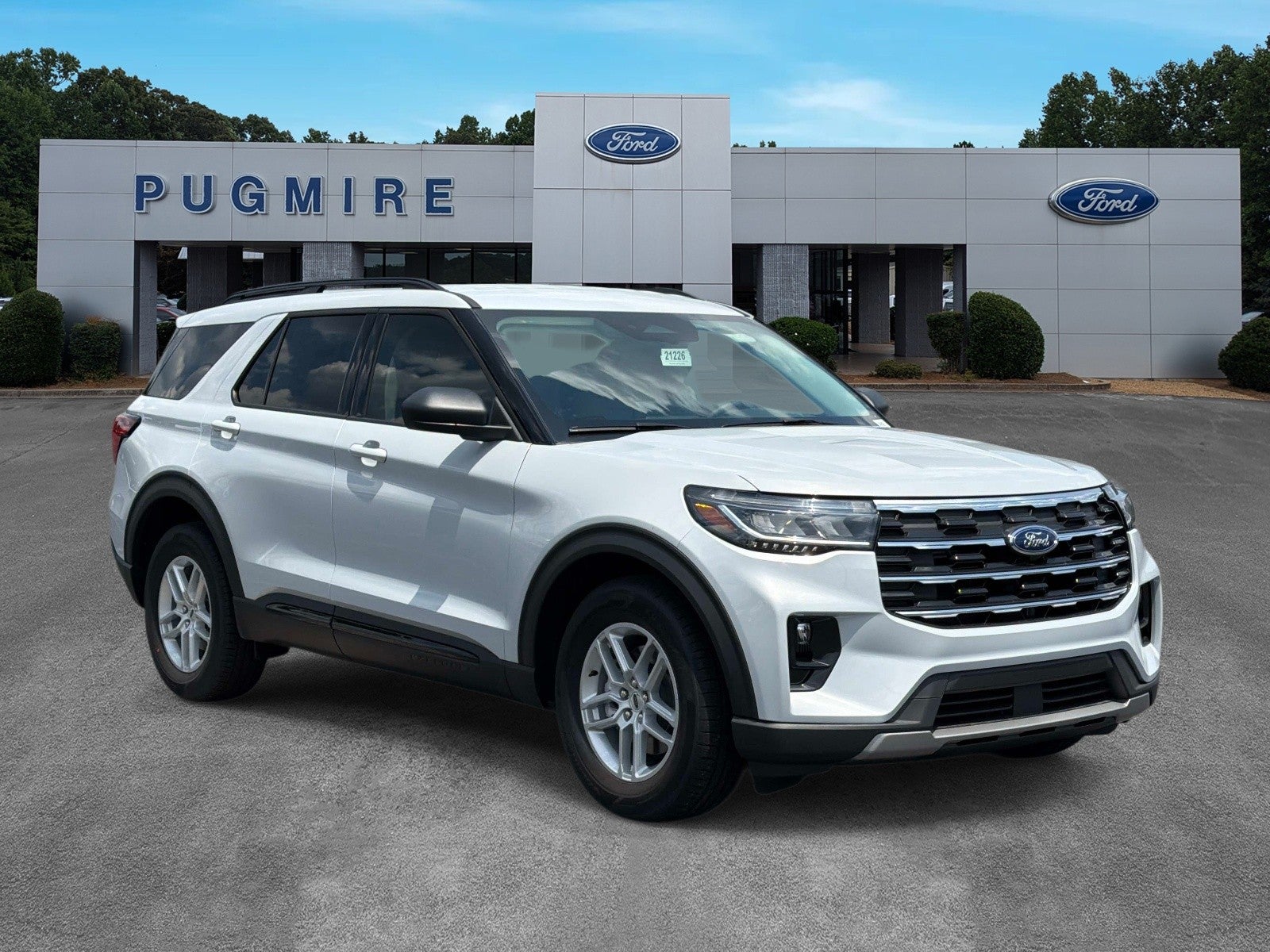 2026 Ford Explorer ACTIVE RWD in Space White Metal — front three-quarter view