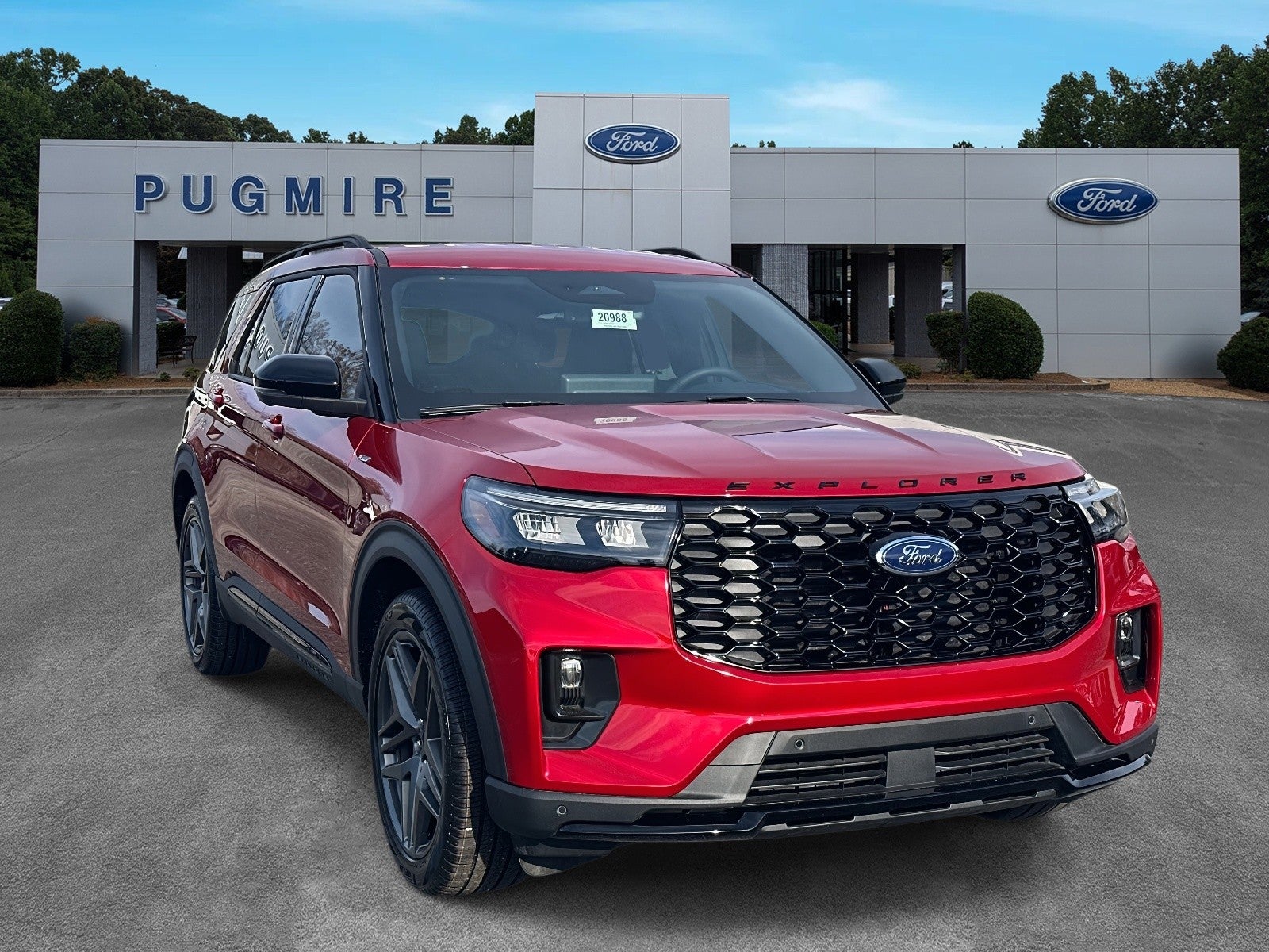 2026 Ford Explorer ST-LINE RWD in Rapid Red Met Tin — front three-quarter view