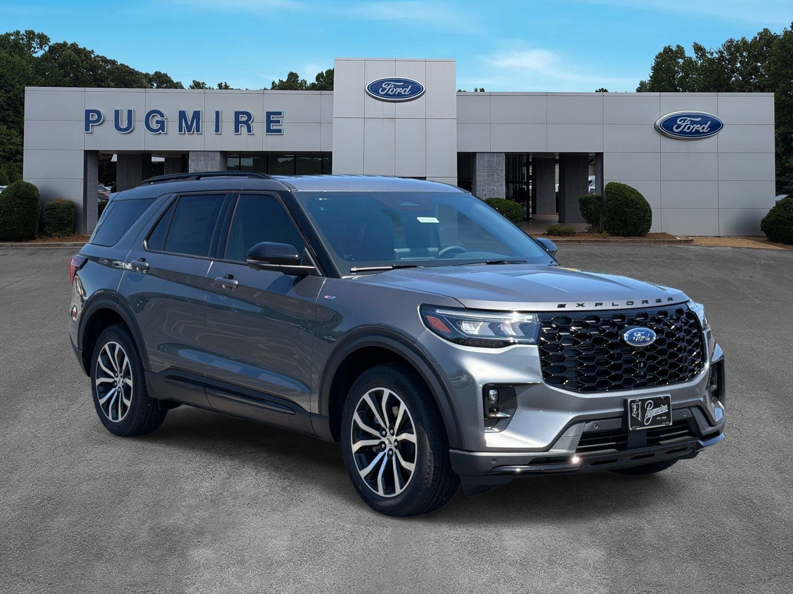 2026 Ford Explorer ST-LINE 4WD in Carbonized Gray M — front three-quarter view