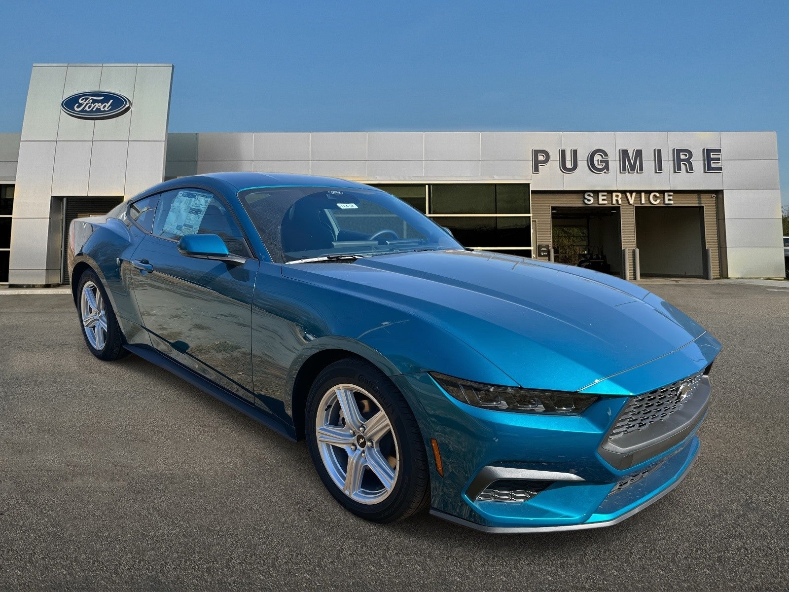 2026 Ford Mustang ECOBOOST FASTBACK in Adriatic Blue Metallic — front three-quarter view
