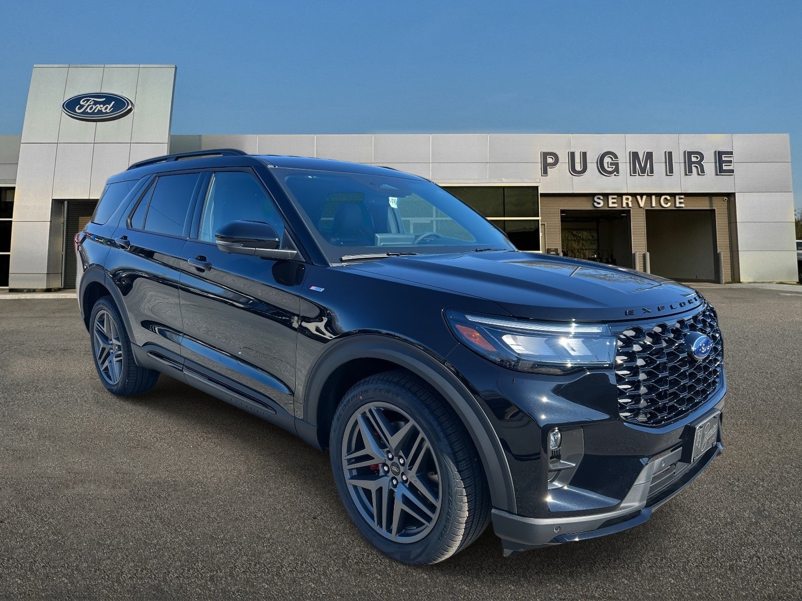 2026 Ford Explorer ST-LINE RWD in Agate Black Met — front three-quarter view