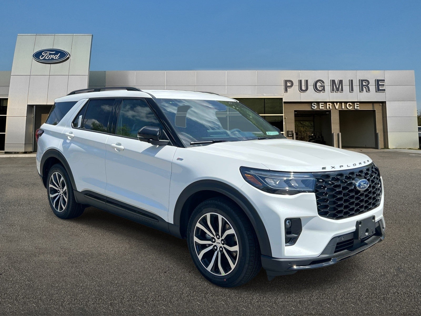 2026 Ford Explorer ST-LINE RWD in Star White Met — front three-quarter view