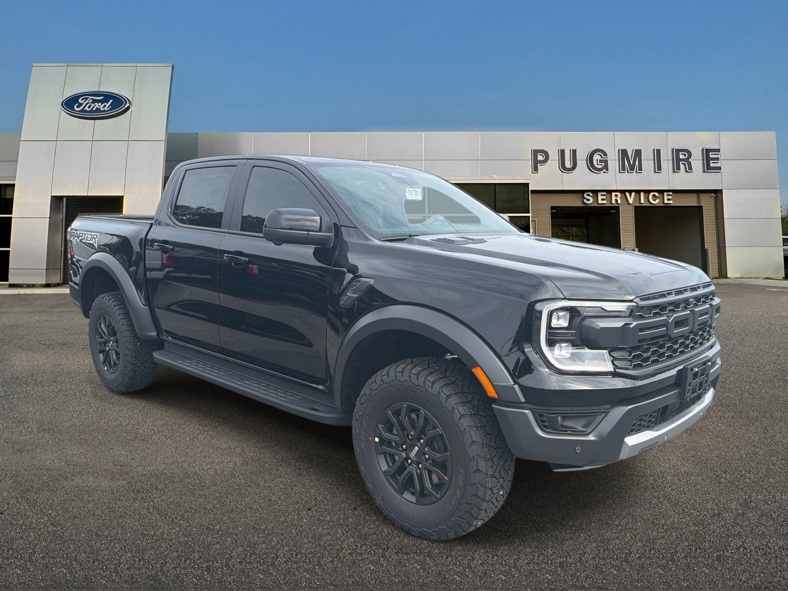 2026 Ford Ranger RAPTOR 4WD SUPERCREW 5' B in Shadow Black — front three-quarter view