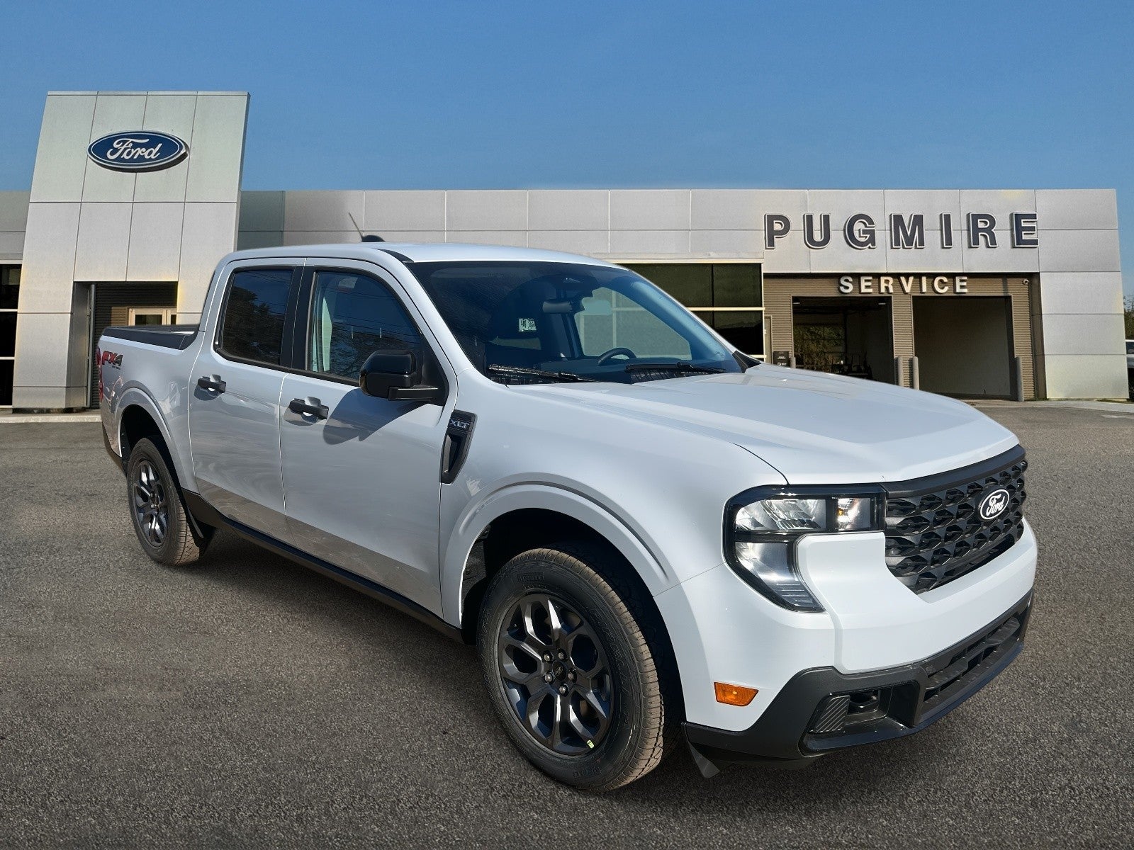 2025 Ford Maverick XLT AWD SUPERCREW in Space White Met — front three-quarter view