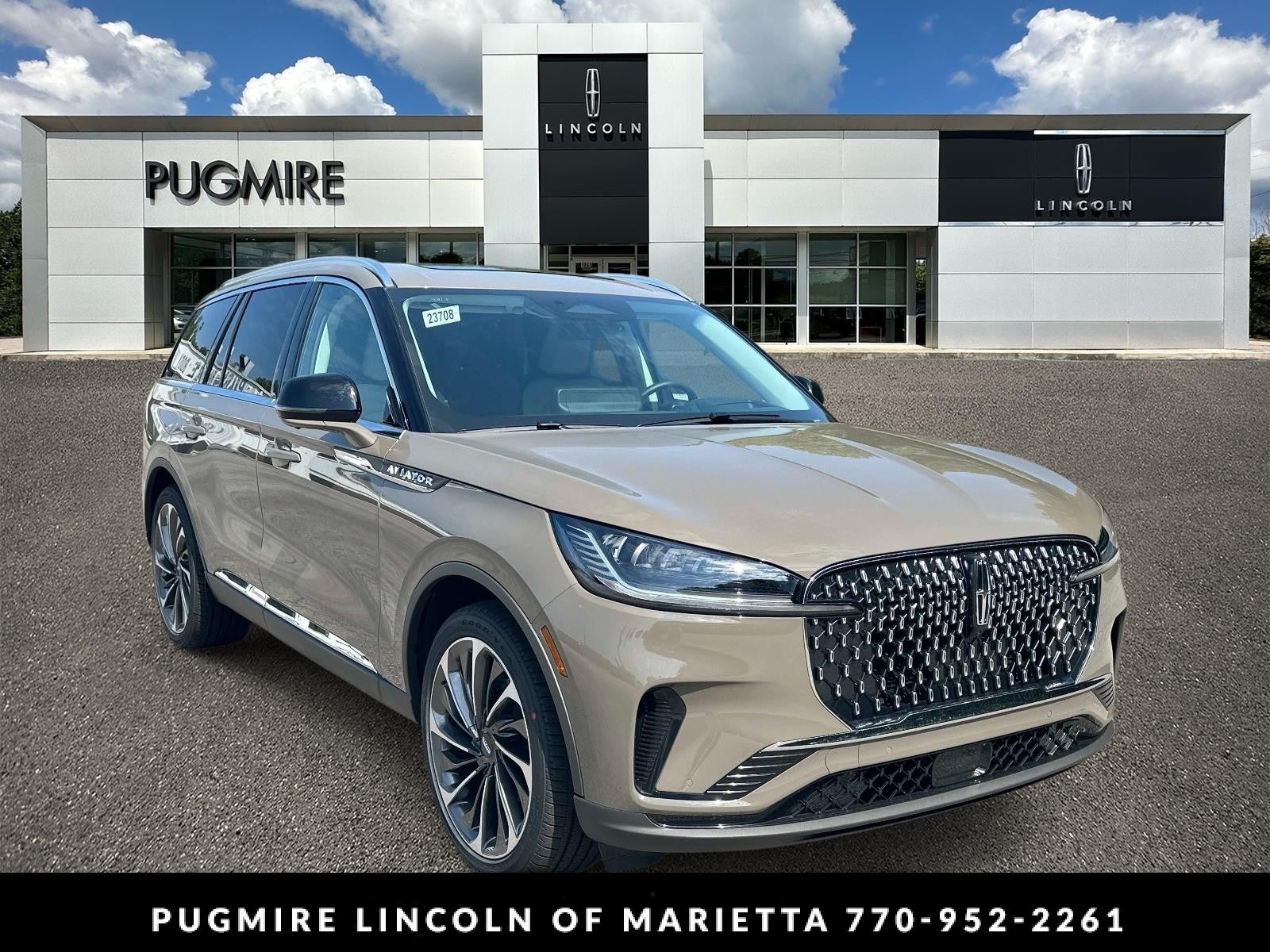 2026 Lincoln Aviator Reserve in Harbor Gray Clearcoat — front three-quarter view