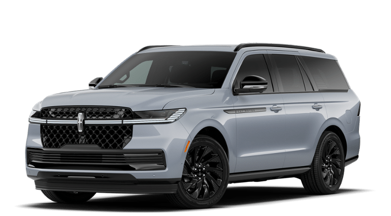 2027 Lincoln Navigator Reserve in Gray Mist Metallic Tri-Coat — front three-quarter view