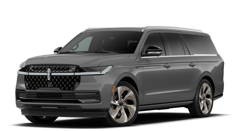 2027 Lincoln Navigator Black Label L in Chroma Caviar Dark Gray Metallic Clearcoat — front three-quarter view