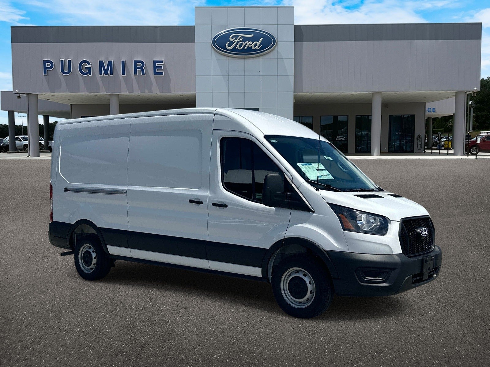 2026 Ford Transit Cargo Van T-250 148 MED RF 9150 GV in White — front three-quarter view