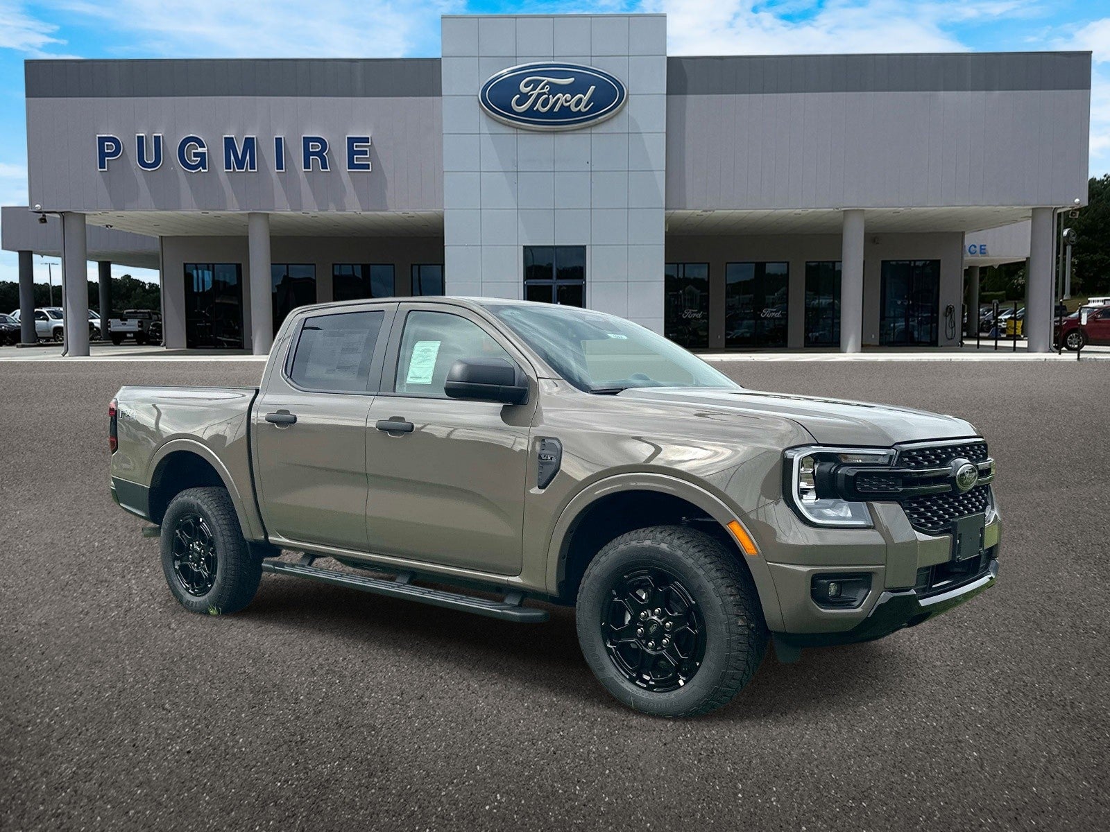 2026 Ford Ranger XLT 4WD SUPERCREW 5' BOX in Marsh Gray — front three-quarter view