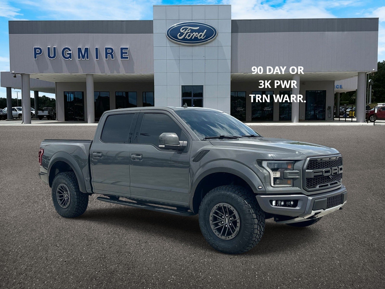 2020 Ford F-150 RAPTOR 802A pkg in Leadfoot — front three-quarter view